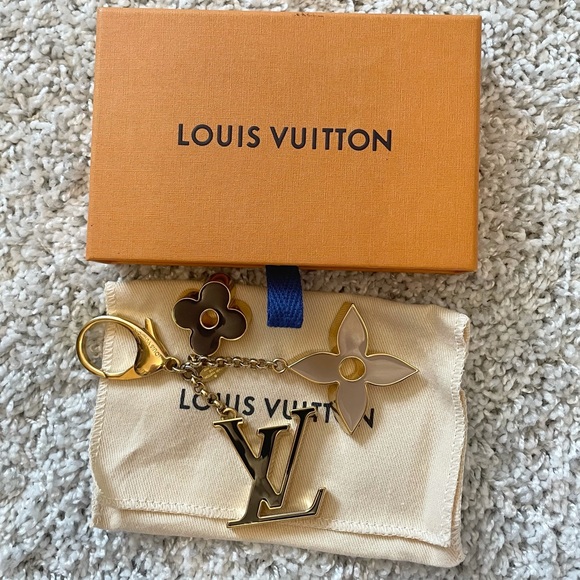 Louis Vuitton, Accessories, Louis Vuitton Fleur De Monogram Bag Charm In  Dore